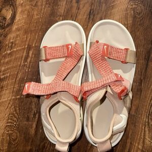Nike Women's Vista Pink 'Hemp' Sandals Adjustable Straps Size 8